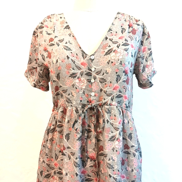 Madewell Reistor Bemberg cupro modest babydoll midi dress. Size small. - Picture 3 of 7